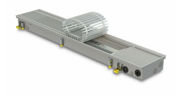 Trench heater with fan FH4-H 295-ALS with roll-up silver colour aluminium grille