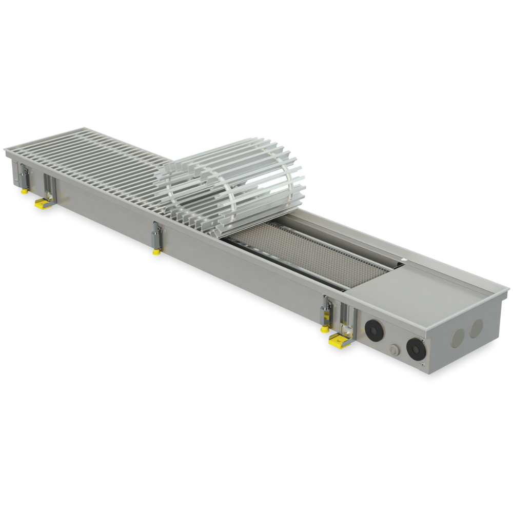 Trench natural convection convector without fan